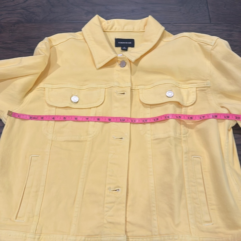 NWT JCrew Bright Yellow Denim Jacket Sz M - Picture 7 of 8